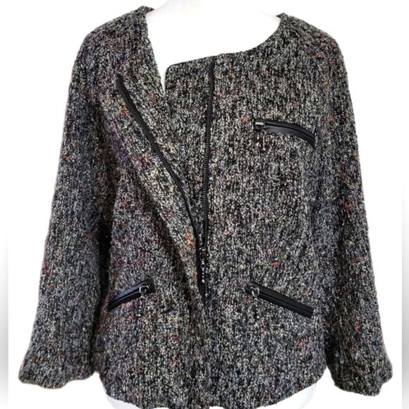 NWOT Sanctuary Anthropologie blazer, full zip jacket, zip pockets, Sz Lg - Picture 6 of 16